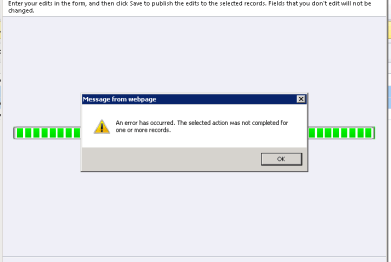 Bulk Edit Error Bulk Edit Error