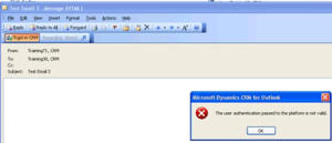User Authentication Invalid