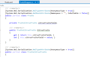 Generated XML Wrapper Class