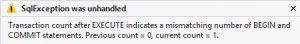 SQL Transaction Error