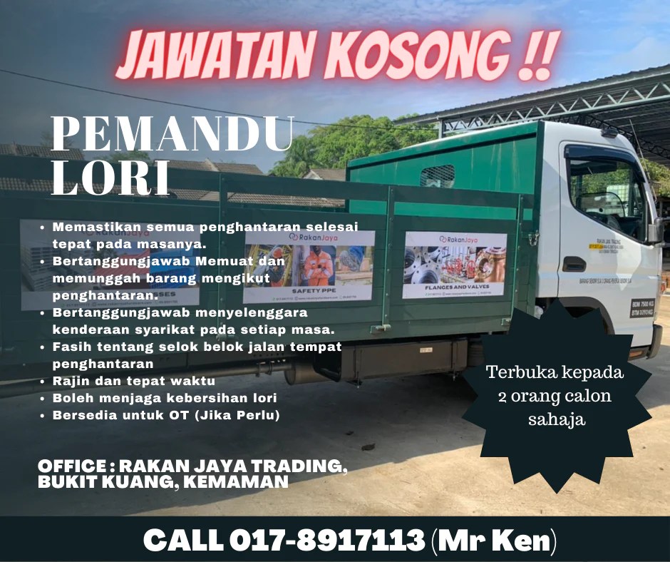 Jawatan Kosong Pemandu Lori Rakan Jaya Hardware
