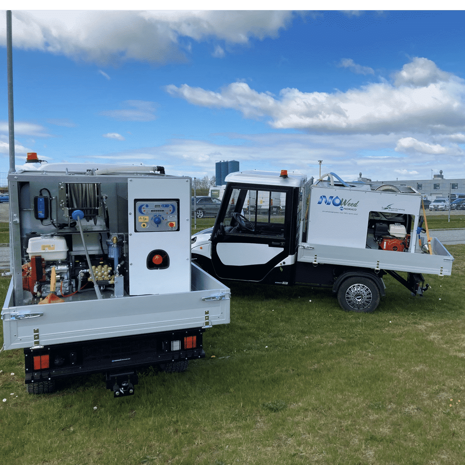 Varmt vands højtryksanlæg til ukrudtsbekæmpelse på batteri strøm mobil1