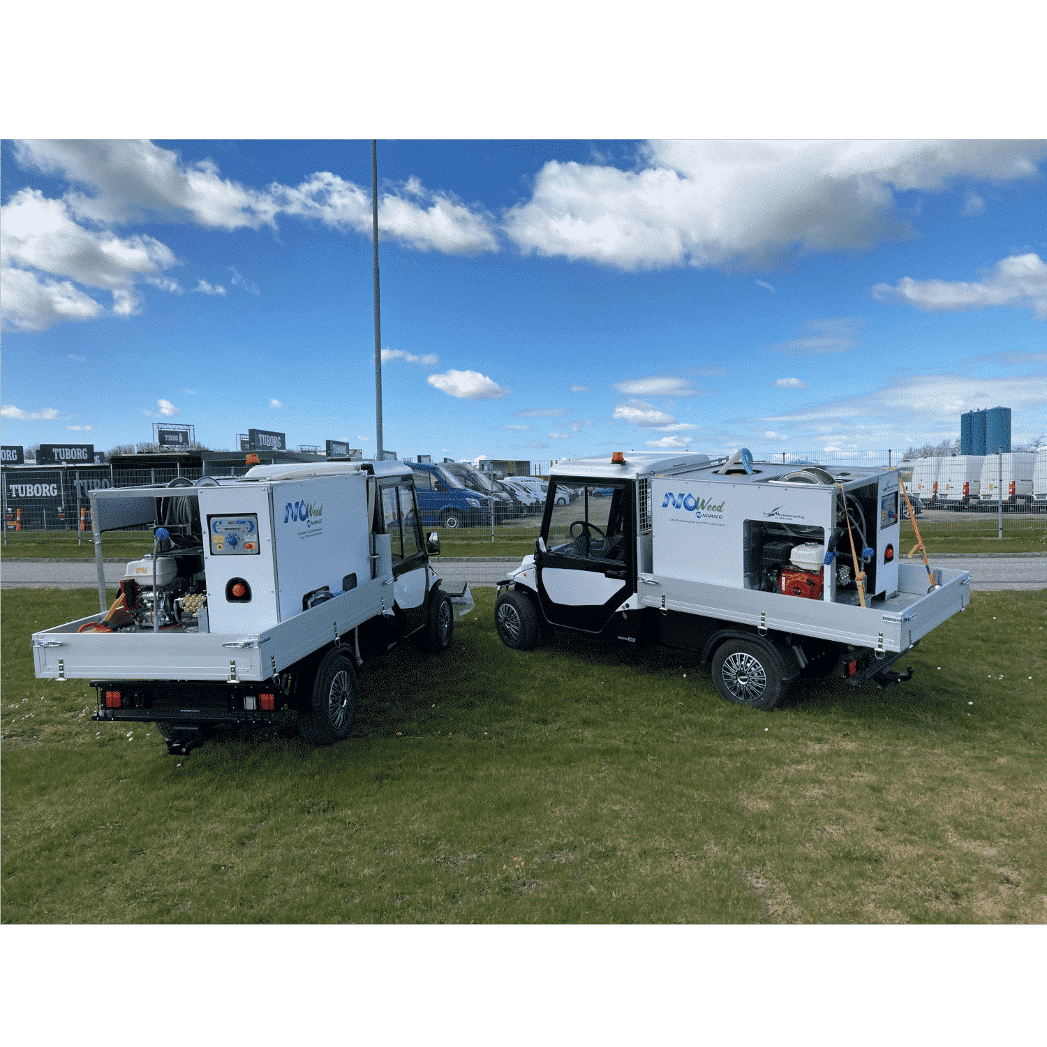 Varmt vands højtryksanlæg til ukrudtsbekæmpelse på batteri strøm mobil2