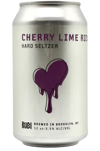 Locally brewed in Brooklyn hard seltzer from The Randolph, Rubi brand cherry lime rickey flavor