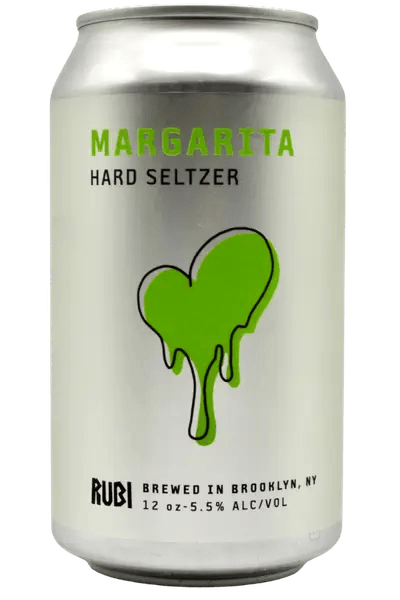 Locally brewed in Brooklyn hard seltzer from The Randolph, Rubi brand white margarita flavor