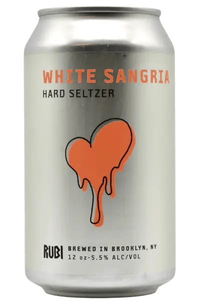 Locally brewed in Brooklyn hard seltzer from The Randolph, Rubi brand white sangria Flavor