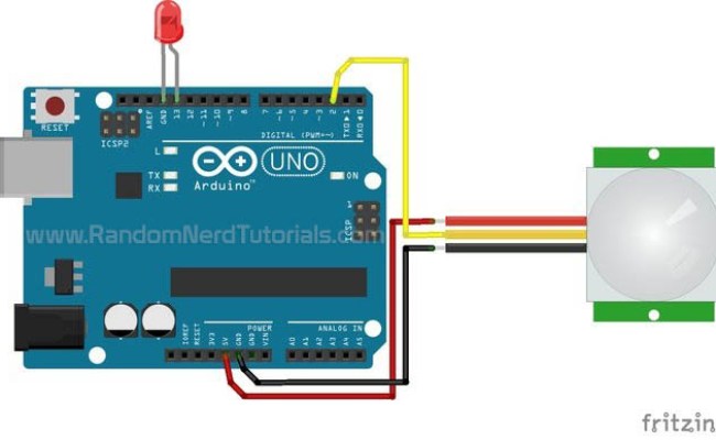 Arduino With PIR Motion Sensor | Random Nerd Tutorials