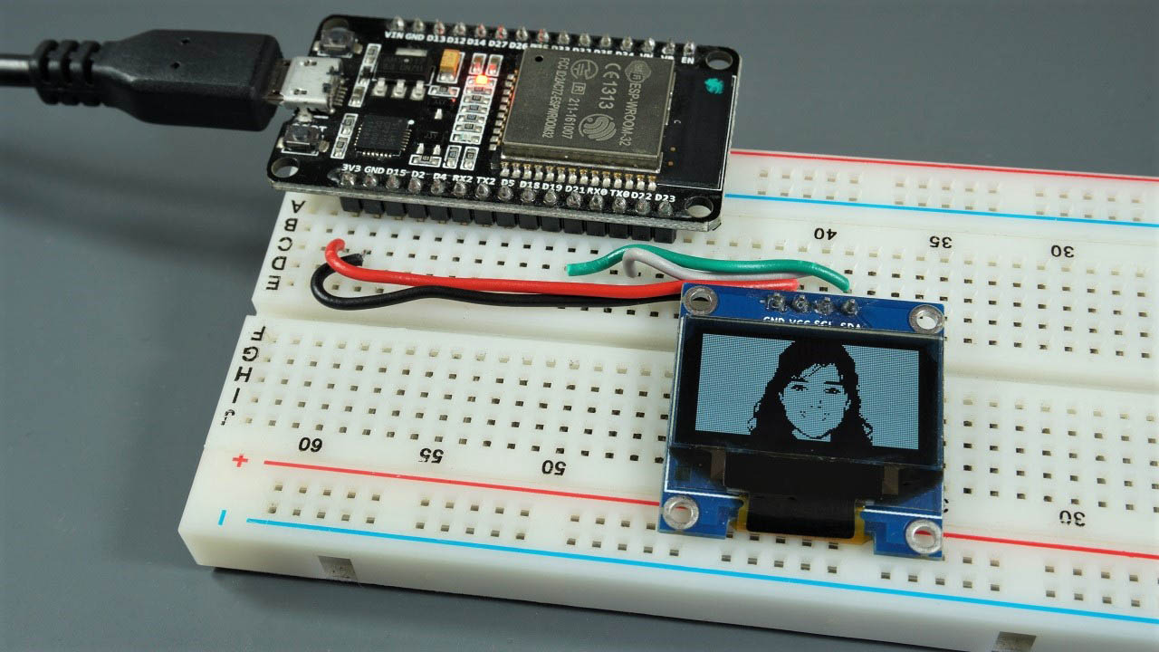 ESP32 Arduino OLED Display Image circuit