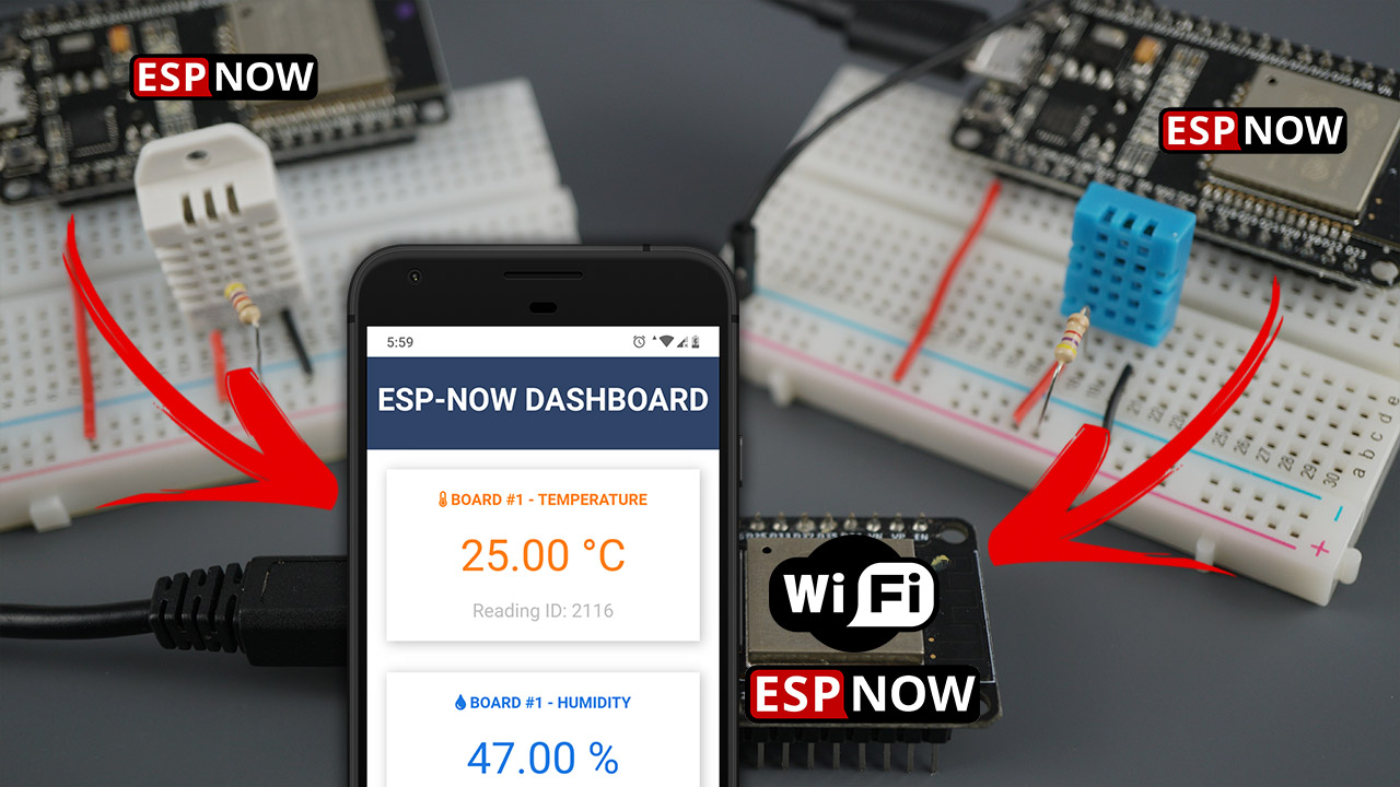 ESP32: ESP-NOW Web Server Sensor Dashboard using Arduino IDE (ESP-NOW and Wi-Fi simultaneously)