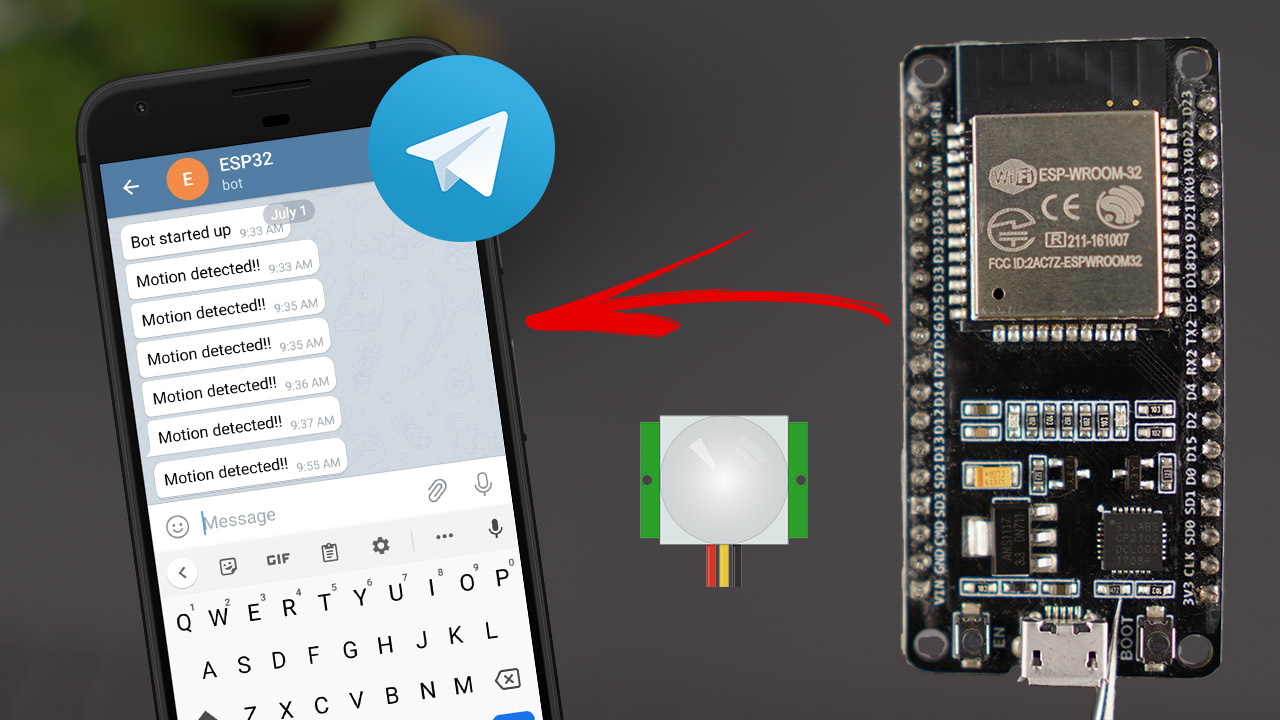 telegram esp32 motion detection with