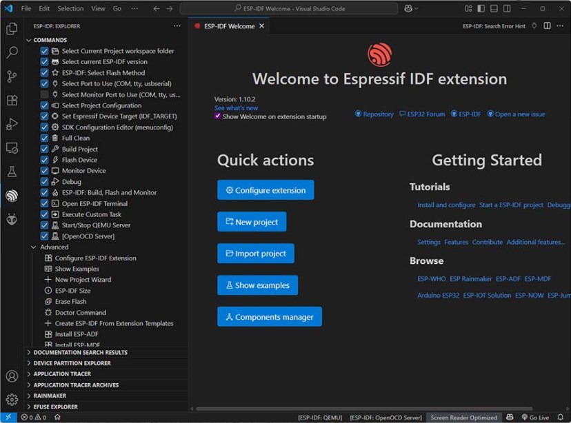 ESP-IDF Extension Installation Completed VS Code ESP32