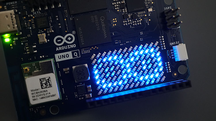 Arduino UNO Q Qualcomm LED Matrix Logo Code Example
