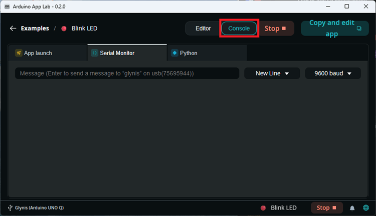 Arduino App Lab Debugging Windows