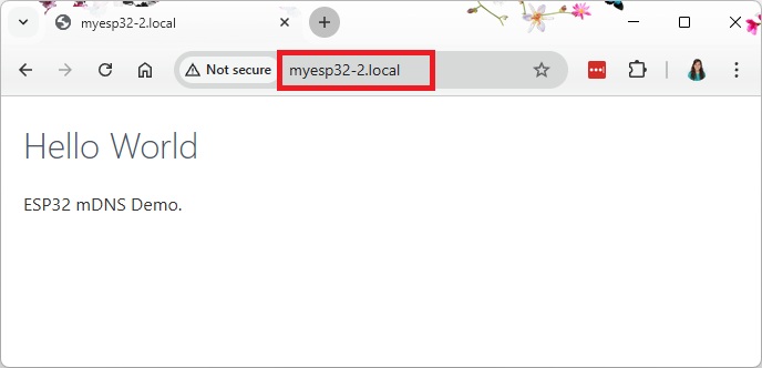 ESP32 mDNS web server