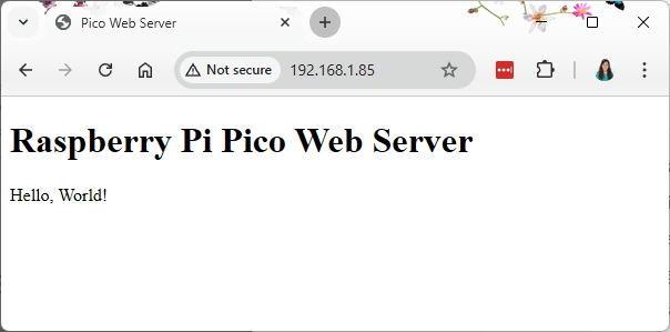 Raspberry Pi Pico Hello World Web Server
