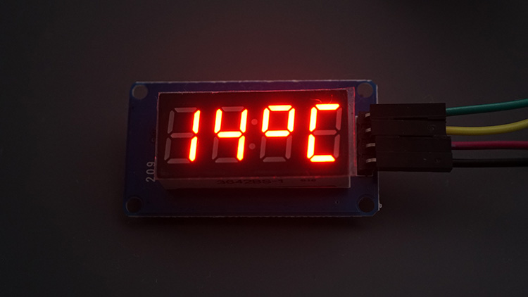 ESP32 with TM1637 Display - Show temperature in Celsius