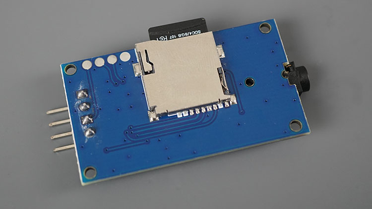 YX5300 YX6300 MP3 Player Module Back with MicroSD Card