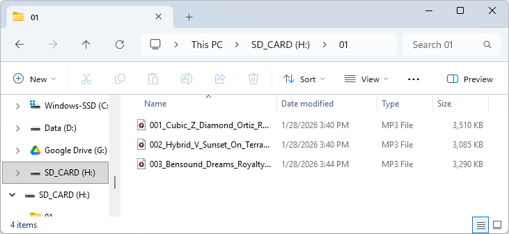YX5300 YX6300 MP3 Player Serial Module Folder and Filenames