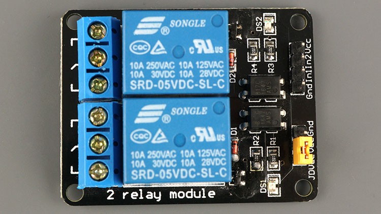 Relay module - top view to see the control pins