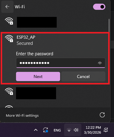 ESP-IDF Connecting to ESP32 Access Point AP Mode
