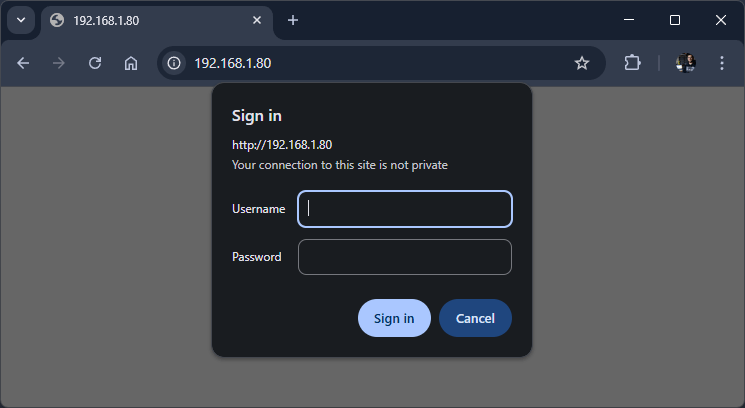 ESP-IDF ESP32 Web Server Basic HTTP Authentication Login screen Demonstration