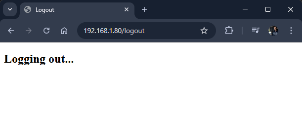 ESP-IDF ESP32 Web Server HTTP Authentication Logging out Logout screen