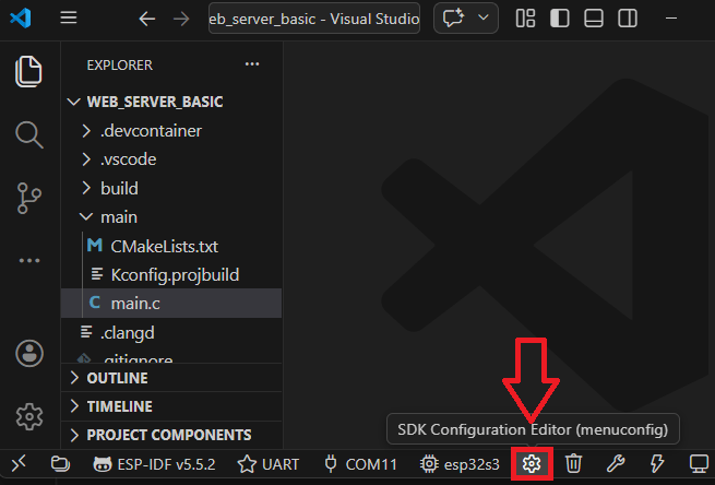 Open SDK Configuration Editor Menuconfig Wi-Fi Configuration
