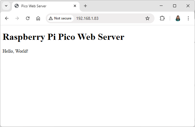 Raspberry Pi Pico Hello World Web Server