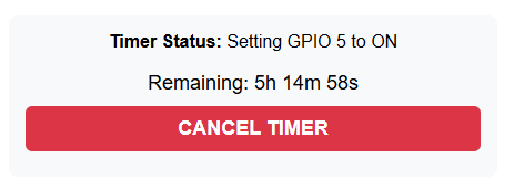 ESP32 Web Server Timer Schedule Arduino IDE Time Remaining Cancel Timer Button