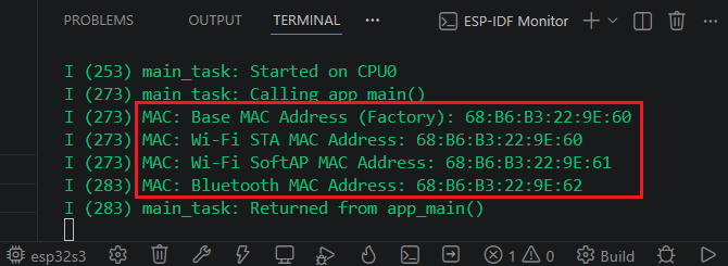 ESP-IDF ESP32 Get Current MAC Address base factory default Wi-Fi station SoftAP Bluetooth