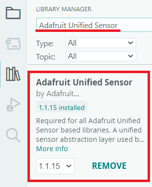 Installing Adafruit Unified Sensor Library Arduino IDE