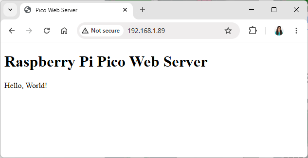 RPi Pico Hello World Web Server
