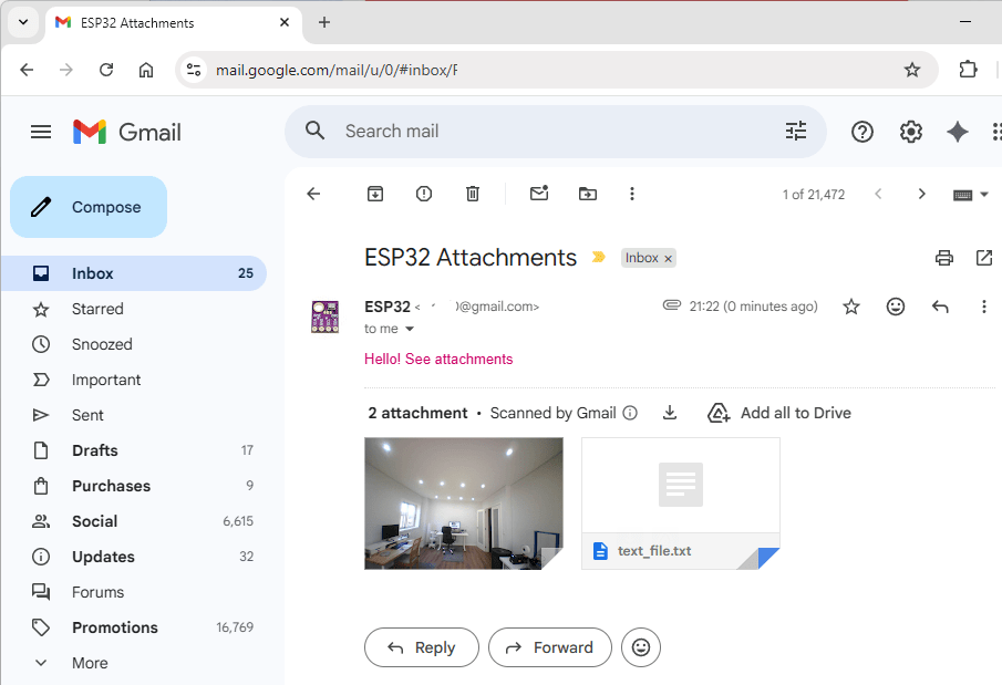 Send Email with Attachments ESP32