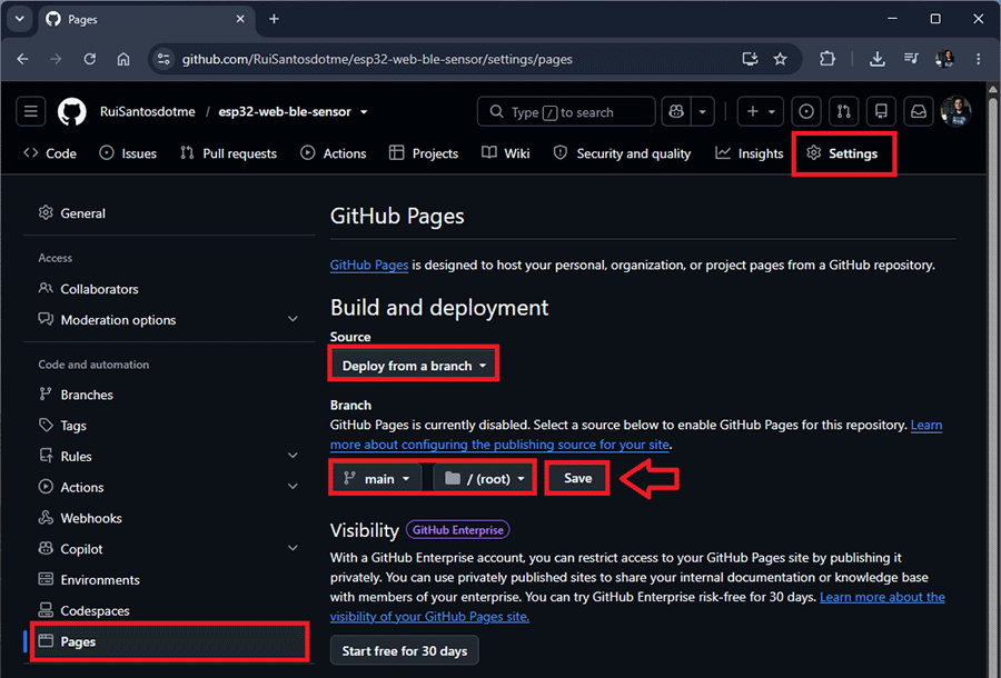GitHub Set GitHub pages and published them