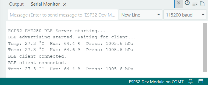 ESP32 BLE Client Connected
