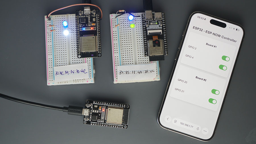 ESP32 ESP-NOW Send Board Receiver Project Overview