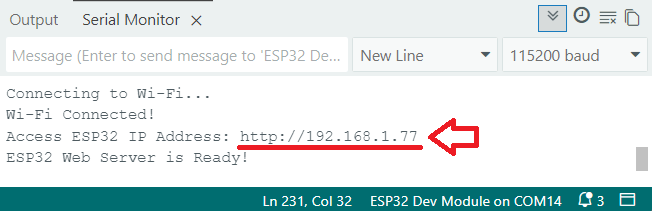 ESP32 ESP-NOW Sender Arduino IDE Serial Monitor Print IP Address