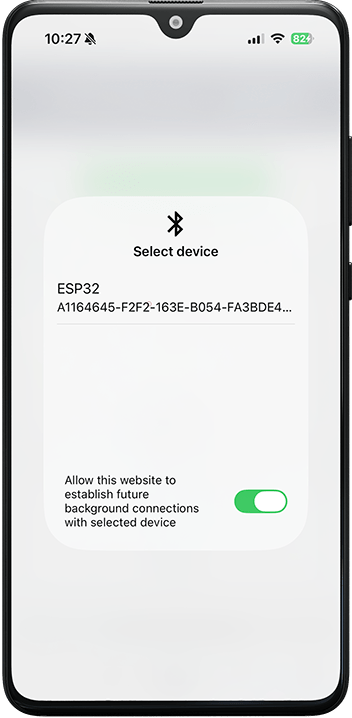 ESP32 Web BLE App Smartphone - connect to device
