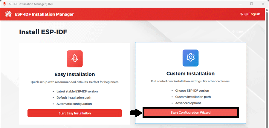 ESP-IDF Installation Manager Custom Installation