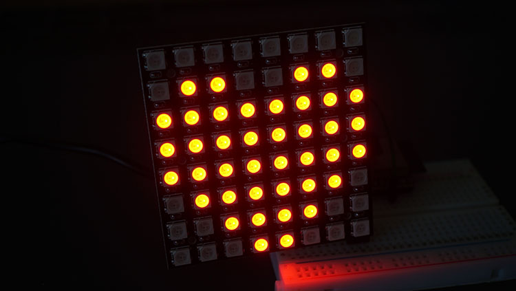 ESP32 64 WS2812B RGB LED 8x8 Matrix Hearbeat Effect Arduino IDE