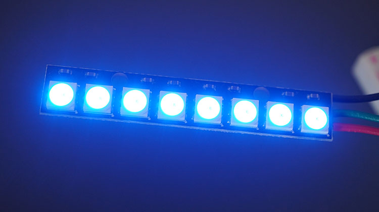 ESP32 WS2812B Addressable RGB LEDs Neopixels Set Fill Solid Color Blue