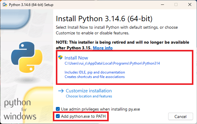 Installing Python on Computer add to Path