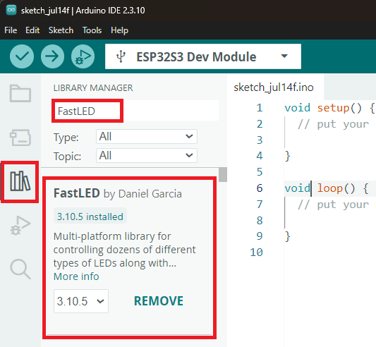 Installing WS2812B Addressable RGB LED Neopixel FastLED Library Arduino IDE