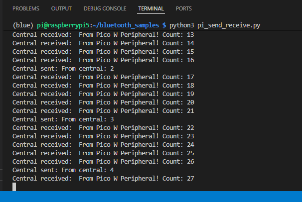 Raspberry Pi send and receive BLE messages