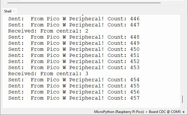 RPi Pico send and receive BLE messages
