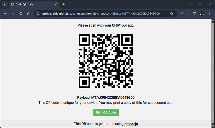 ESP32 Matter Device Scan QR Code