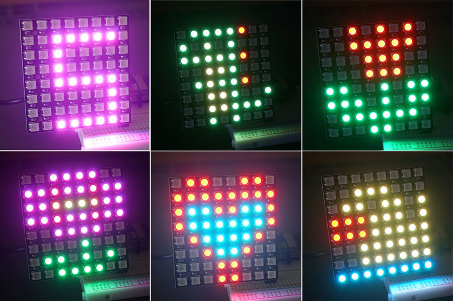 ESP32 WS2812B 8x8 Matrix Shape Editor Web Server Live Demonstration