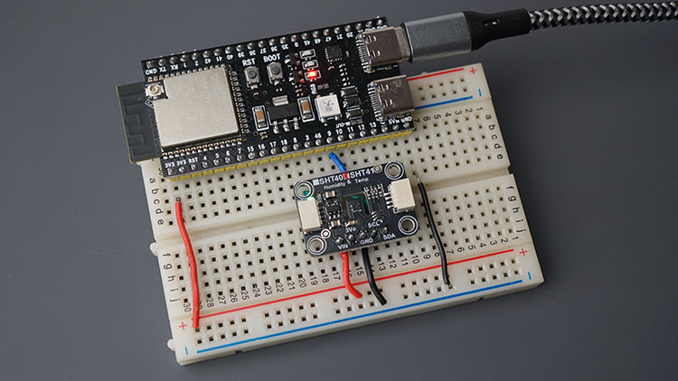 ESP32 with SHT41 Temperature Humidity Sensor Circuit