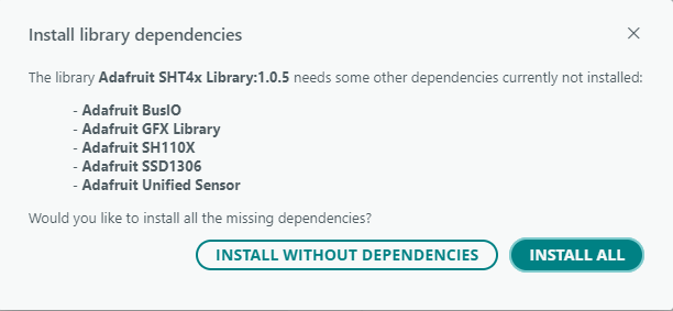 adafruit SHT4X install dependencies