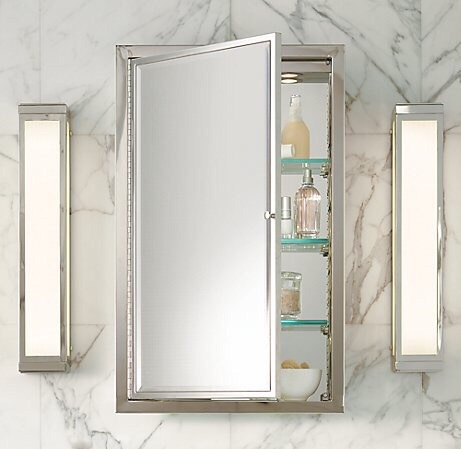 Back lit cabinet with de- mister pads and shaver socket